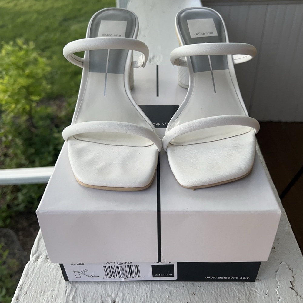 Dolce Vita Noles Heels in White Leather Size 7.5 - Picture 4 of 6